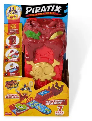 Produktbild von Magic Box Piratix Beast Fortress Kraken Figur Rot  Kinder Rot One Size