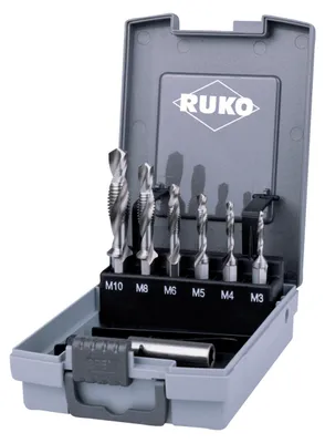 Produktbild von RUKO Kombi-Maschinengewindebohrer-Satz „kurz“ HSS - 7-tlg.