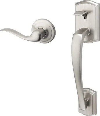 Immagine prodotto di Set di maniglie anteriori con leva manuale reversibile, non bloccabile, nichel satinato