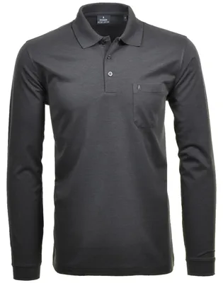 Ragman H-Polo 1/1 Arm Polo LA uni Soft-Knit in grau