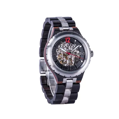 Produktbild von Edenhölzer Holzuhr Herren Armbanduhr Automatik Waiheke Holzarmband ED085-005