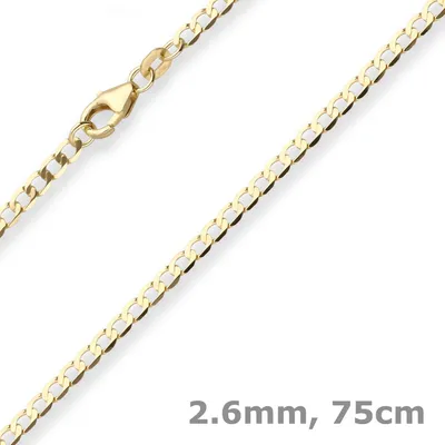 2-6mm-Flach-Panzerkette-weit-aus-585-Gelbgold-75cm