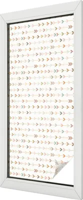 Zdjęcie produktu dla Folia witrażowa - 116x50 cm - wzór witrażowy - nieprzezroczysta dekoracyjna folia do ochrony prywatności - samoprzylepna, ochrona przed promieniowaniem UV - wzór strzałki