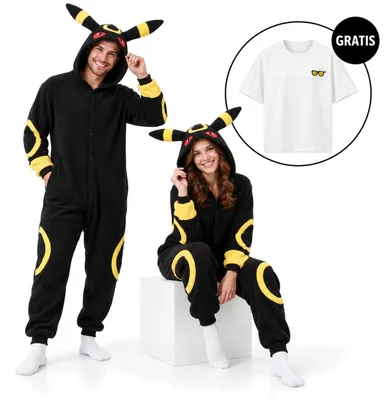 Obrázek produktu pro Onesie Kigurumi Pyžamo Pokemon Umbreon Převlek Kostým XXL: 185 - 195cm + Oversize tričko XL
