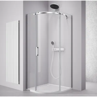 Productafbeelding van THRON ROUND Douchecabine, kwartcirkelmodel, 900x900 mm, helder glas, rechts