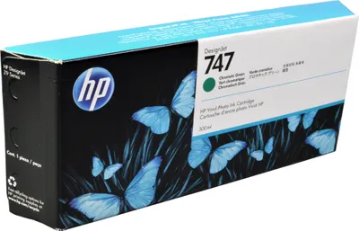 Produktbild von HP 747 Chromatisches Grün DesignJet Tintenpatrone, 300 ml, HP DesignJet Z9 Druckerserie, Thermal Inkjet, Chromatisches Grün, P2V84A, Business, Singapur