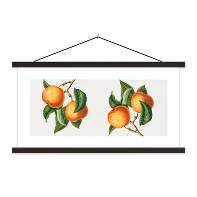 Produktbild von MuchoWow® Textilposter Lebensmittel - Orange - Pflanze 90x45 cm mit schwarzem Rahmen - Klemmleisten