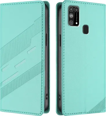 Produktbild von Hülle für Samsung Galaxy M31, Kunstleder Brieftaschen Handyhülle mit Kartenfach und Standfunktion Türkis