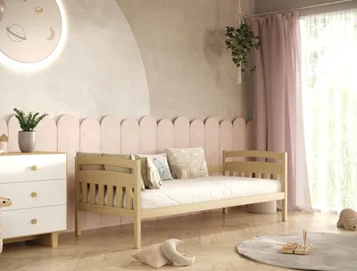 Produktbild von Kinderbett Tosia ohne Matratze Natur lackiert 80/180 | Jugendbett