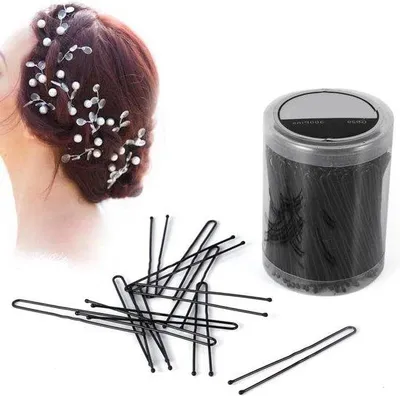 Immagine prodotto di 300 forcine a U ondulate, nere – Accessori per capelli
