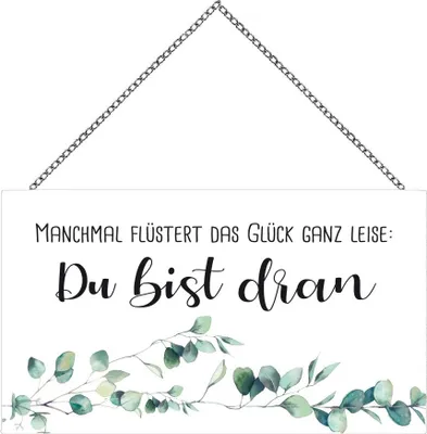 Produktbild von Schild mit Spruch Du bist dran, 23 x 13 cm