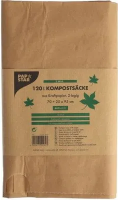 Produktbild von Abfallsäcke aus Papier "pure" 120 l 93 cm x 45 cm x 21 cm braun , 2-lagig