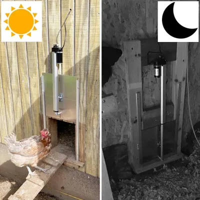 Immagine prodotto di Apertura automatica per pollaio con timer, programmabile, porte per pollaio in alluminio, apertura automatica elettrica per il recinto delle galline, attuatore