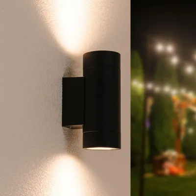 Image de HOFTRONIC - Applique murale LED dimmable 2x GU10 IP65 Noir