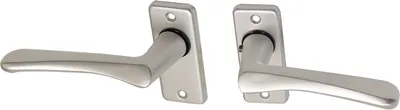 Produktbild von Türgriffe Aluminium auf viereckiger Rosette - Löffelgriff - Pro Stück