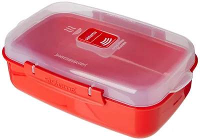 Produktbild von Sistema 1114, Schüssel, Rot, Transparent, 1250 ml, Transparent, 5,28 Tassen, 149 mm