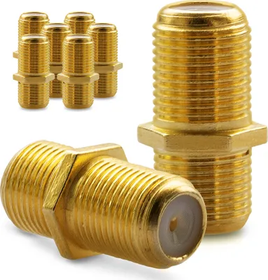 Produktbild von 8x F-Verbinder Antennen Kabel Verlängerung Sat Buchse Kupplung Koaxial Vergoldet