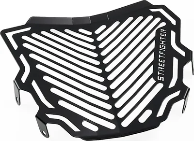 Produktbild von ZIEGER Kühlerabdeckung kompatibel mit Ducati Streetfighter 848 Design Logo unten schwarz