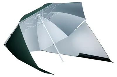 Obrázek produktu pro Outsunny 2 v 1 plážový slunečník plážový stan větrný štít 210 cm 84D-022GN