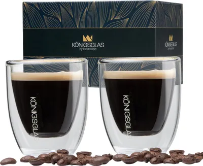 Produktbild von Königsglas Espresso, Espressogläser by Heidenfeld, 80 ml, 2er-Set, doppelwandig, handgefertigt