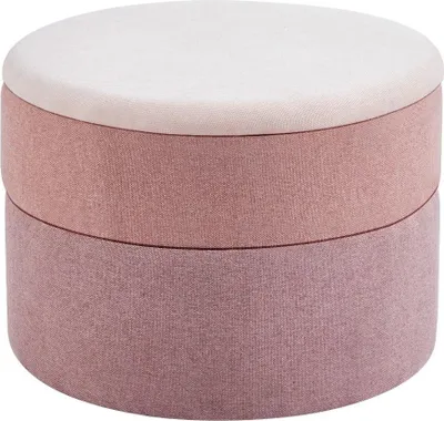 Produktbild von cosyou Hocker mit Stauraum, Aufbewahrungshocker mehrfarbig, Polsterhocker für Wohnzimmer, Schlafzimmer, Kinderzimmer Durchmesser 60cm Höhe 45cm Rosa