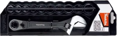 Zdjęcie produktu dla Makita Klucz Nastawny 150Mm Z Kompletem Nasadek Przelotowych