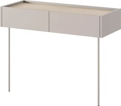 Produktbild von Desin Schminktisch 100 cm mit 2 Schubladen – Modernes skandinavisches Design | Farbe: Kaschmir/Nagano-Eiche