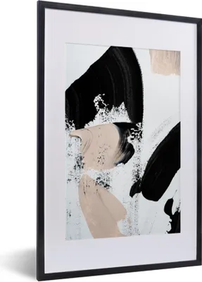 Produktbild von MuchoWow® Gerahmtes Poster Malerei - Abstrakt - Design 40x60 cm - Poster mit Schwarzem Bilderrahmen Wandposter Rahmen Foto Bilder - Poster in Rahmen