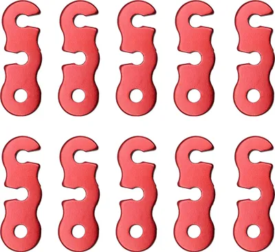 Produktbild von 10-teiliger Aluminium-Seilspanner, 3-Loch, gerader Zeltschnurspanner, kompakte Größe, korrosionsbeständig, rostfrei, Zeltschnurspanner