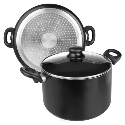 Kochtopf 24 cm mit Glasdeckel, Aluminium, Antihaft, induktionsgeeignet