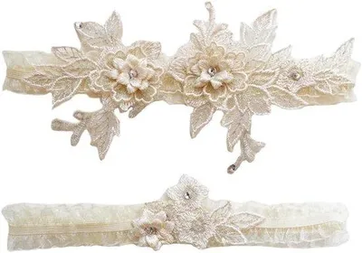 Immagine prodotto di Nastro di raso beige con ricami - Nastro da sposa sexy per donna - Pezzo unico