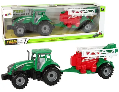 Obrázek produktu pro Zelený zemědělský traktor s červeno-zeleným postřikovačem Frikční pohon