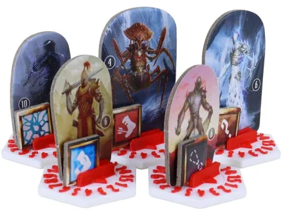 Productafbeelding van Set van 10 draaischijven voor Gloomhaven, Frosthaven – Wit/Rood