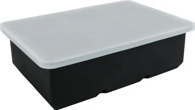 Produktbild von Krumble Silikon Eiswürfelschale - Für große Eiswürfel - 6 Stück - Wiederverwendbar - Eiswürfelbereiter - Schwarz - 12 x 17 x 5,5 cm (lxbxh)