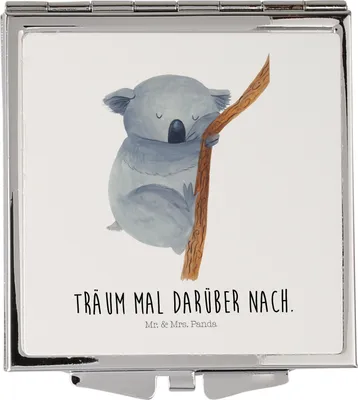 Produktbild von Mr. & Mrs. Panda Kosmetikspiegel Koalabär - Weiß - Geschenk, Frauen Spiegel, Taschenspiegel, Koala, Handspiegel, Schminkspiegel, Schlafzimmer, Lustige Sprüche, Träumen