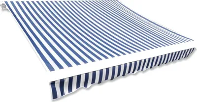 Produktbild von Markisenbespannung Canvas Blau & Weiß 450x300 cm