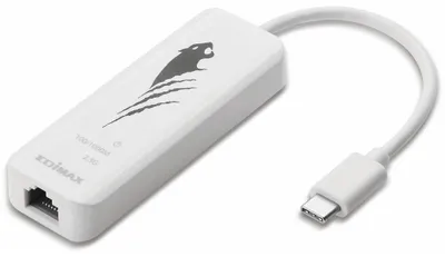 Zdjęcie produktu dla Edimax EU-4307, Przewodowa, USB Type-C, Ethernet, 2500 Mbit/s, Biały