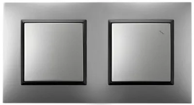 Produktbild von Ospel Aria Lichtschalter Set Silber Schwarz Unterputz