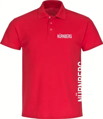 Produktbild von multifanshop Poloshirt - Nürnberg - Brust & Seite, rot, Größe L