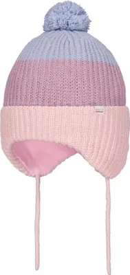 Produktbild von Barts Chinty Earflap Baby Mütze Pink Gr. 47 mit Ohrenklappen, Fleece-Futter und Bommel