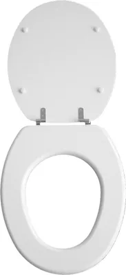 Produktbild von VCM WC Klo Sitz Toilettendeckel Deckel Brille Toilettensitz Klodeckel Eleganz - Holzkern - Verstellbare Scharniere Weiß