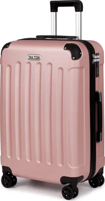 Produktbild von mofut, Koffer, 44 x 27 x 66 cm, Hartschale, Rosa Gold, Doppeltragegriff, Zahlenschloss, 360° Leichtlaufrollen, IATA Handgepäck