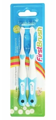 Image de Brush-Baby First Brush, première brosse à dents manuelle pour enfants, 2 pièces