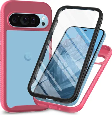 Obrázek produktu pro Pouzdro pro Google Pixel 11 / Pixel 11 Pro, nárazník s vestavěnou ochranou displeje 360° celotělové ochranné pouzdro Růžový