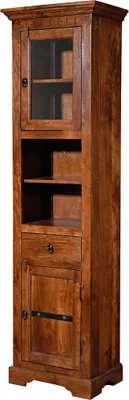 Immagine prodotto di MASSIVMOEBEL24 | OXFORD #1004 Vetrina in legno di acacia - laccato / nougat 52x36x187