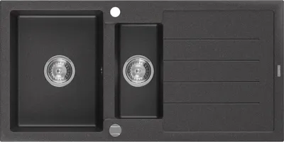 Produktbild von Mexen Andres 1,5-Becken-Granitspüle mit Abtropffläche 1000 x 500 mm, Schwarz gesprenkelt - 6515101510-76