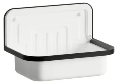 Productafbeelding van Inbouw wastafel, CONTRA 505, 505x330x360mm, met achterwand, wit, 1 stuk.