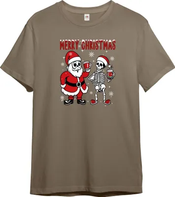 Produktbild von PAULGOS Herren T-Shirt "Skelett mit Weihnachtsmann"