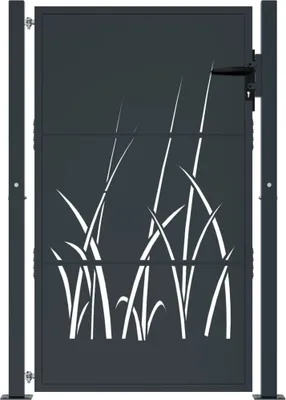 Produktbild von "Rabatt 2026" Gartentor Anthrazit 100x150cm Stahl Gras-Design - Gartentore langlebig5133