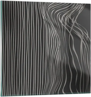 Produktbild von Bilder auf glas - Einteilig - Abstraktion Streifen Schwarz und Weiß - 70x70cm - Glasbilder - Wandbilder - Bilder - Wanddekoration aus Glas - Glas Bilder - Wandbild auf Glas - GAC70x70-4152